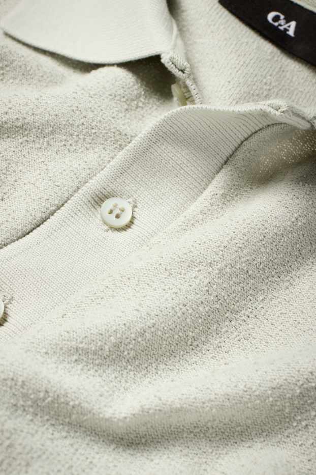 Men - Polo shirt - regular fit - textured - mint green