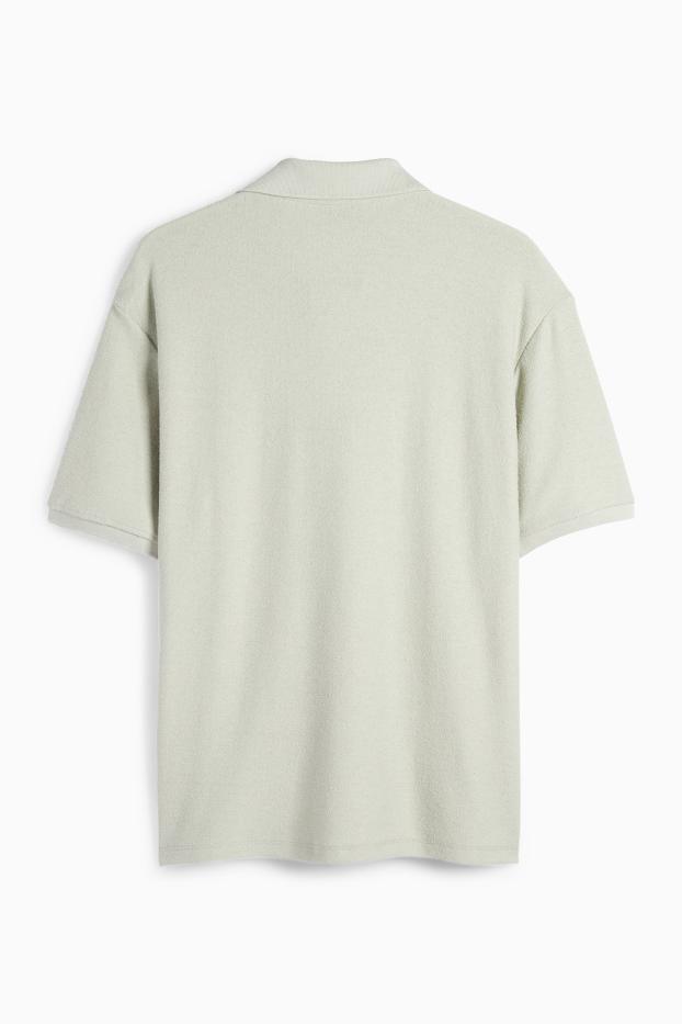 Men - Polo shirt - regular fit - textured - mint green