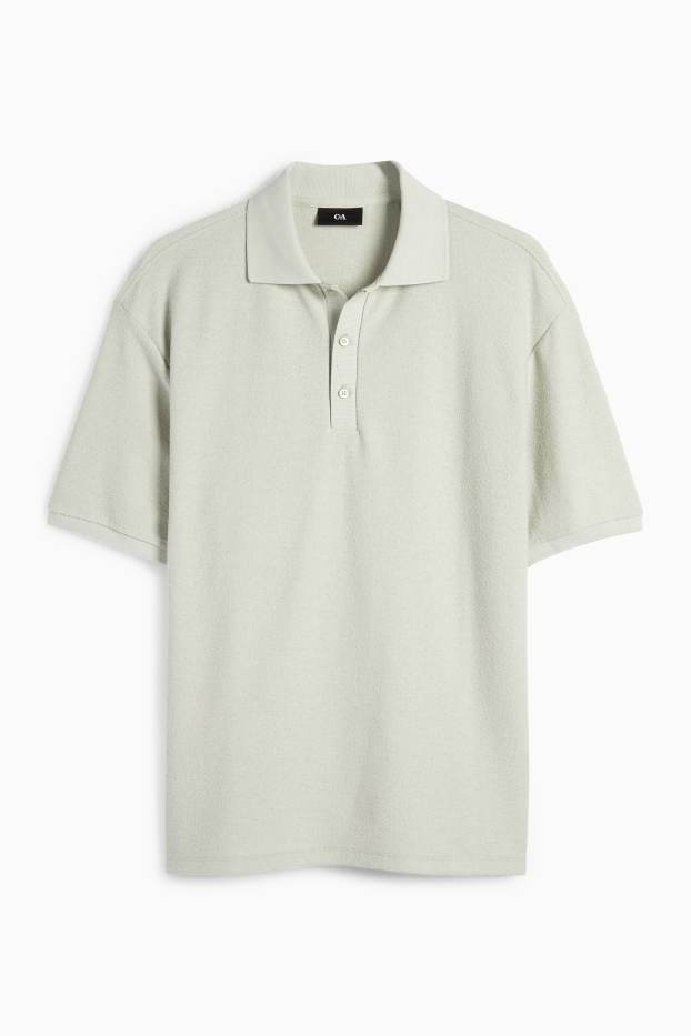Men - Polo shirt - regular fit - textured - mint green