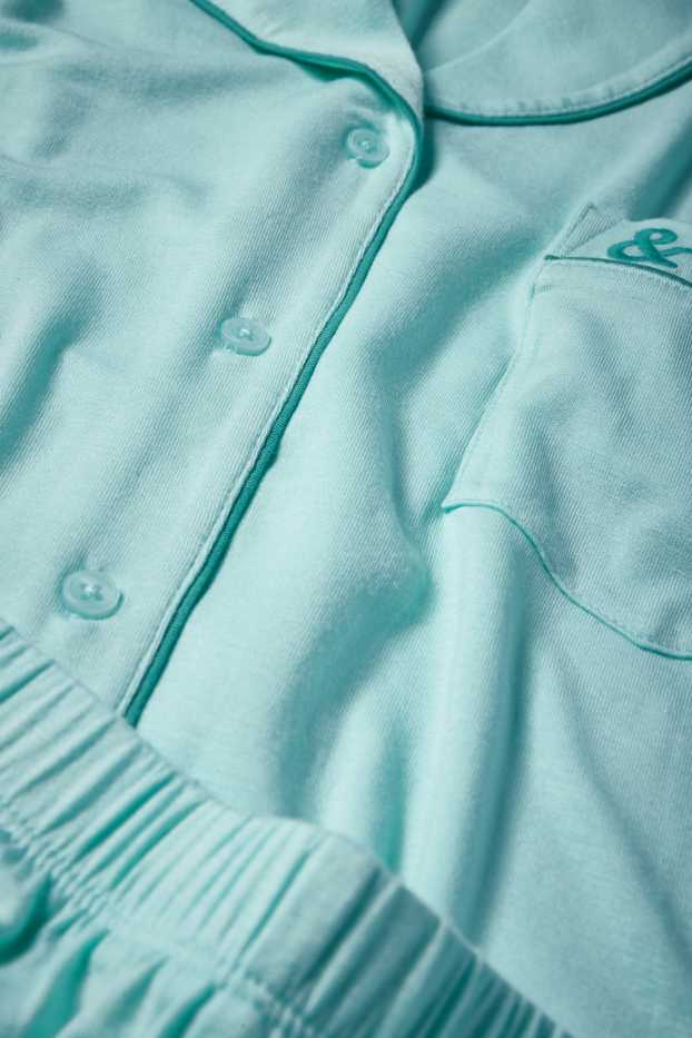 Donna - Pigiama corto in viscosa - turchese