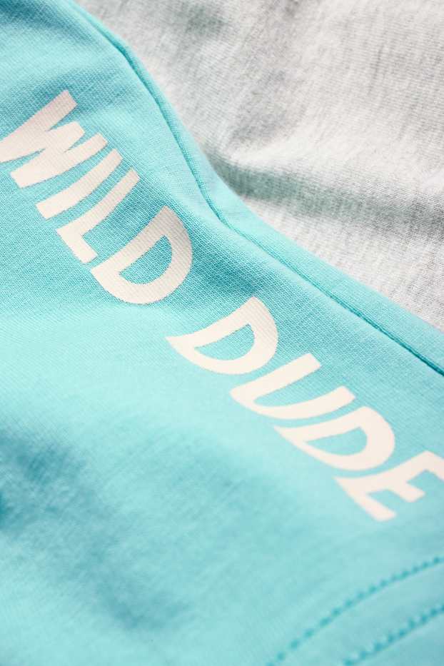 Enfants garçons - Lot de 2 - bermudas - gris / turquoise