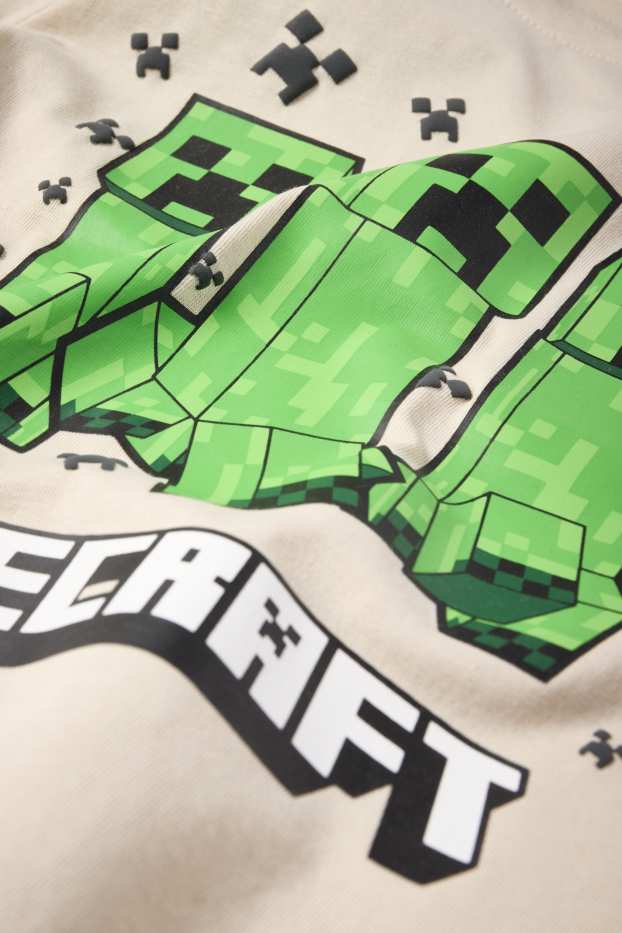Niños - Minecraft - camiseta de manga corta - beis