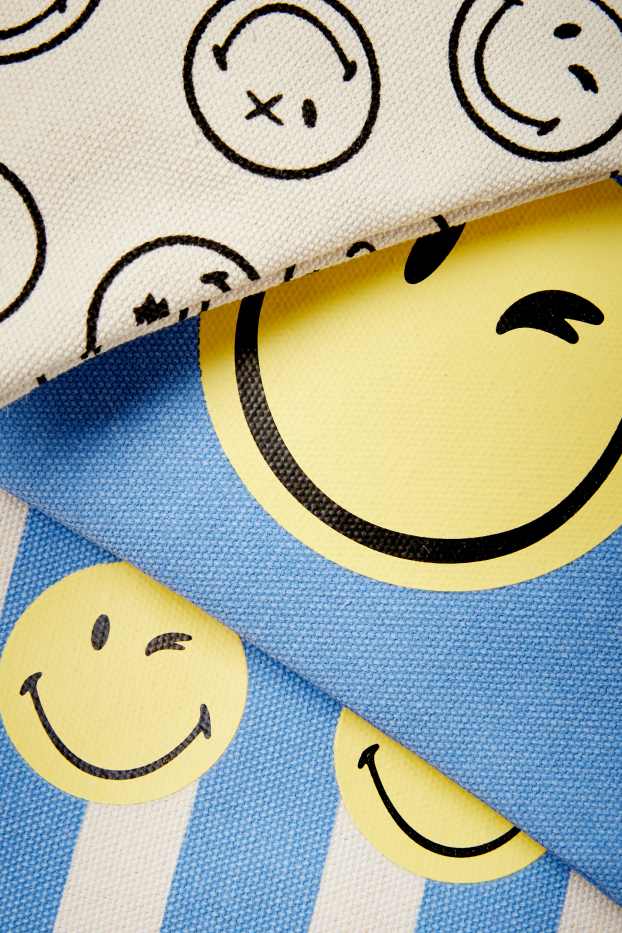 Dámské - Souprava - kosmetická taška - 3dílná - SmileyWorld® - modrá/bílá