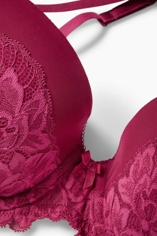 Donna - Reggiseno con ferretti - FULL COVERAGE - imbottito - rosa scuro