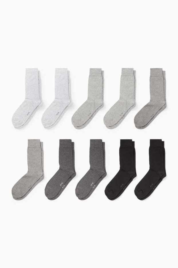 Herren - Multipack 10er - Socken - grau-melange