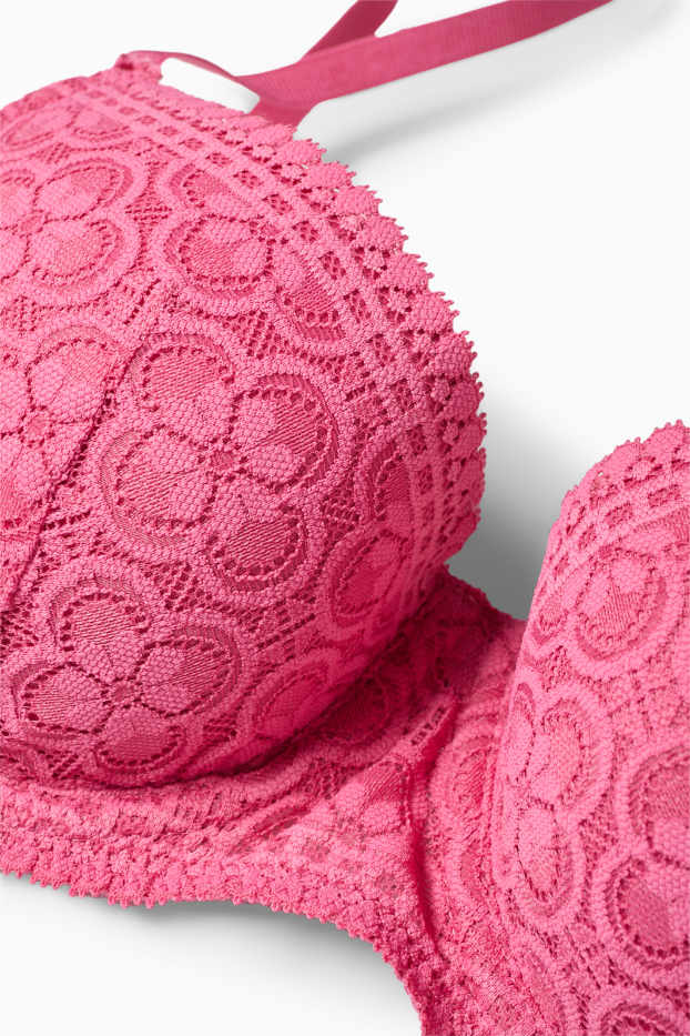 Damen - BH mit Bügel - DEMI - wattiert - pink