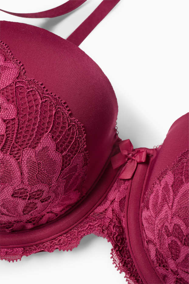 Femmes - Soutien-gorge à armature - BALCONETTE - ampliforme - rose foncé