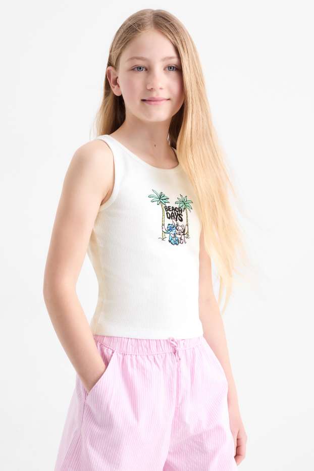 Copii - Fete - Lilo & Stitch - top - reiat - alb