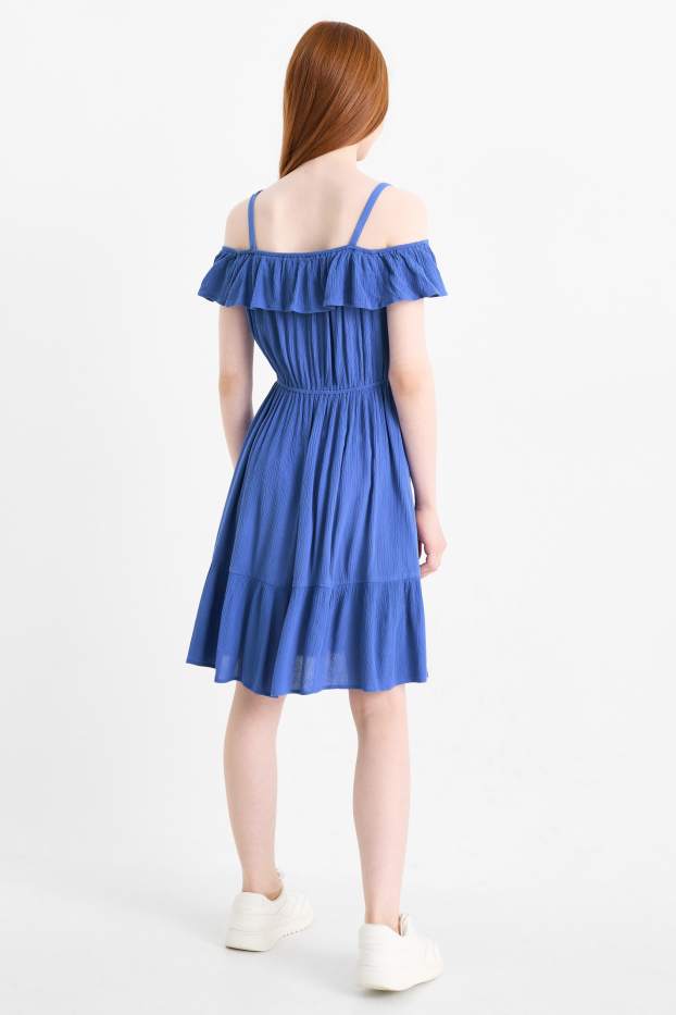 Children Girls - Dress - blue