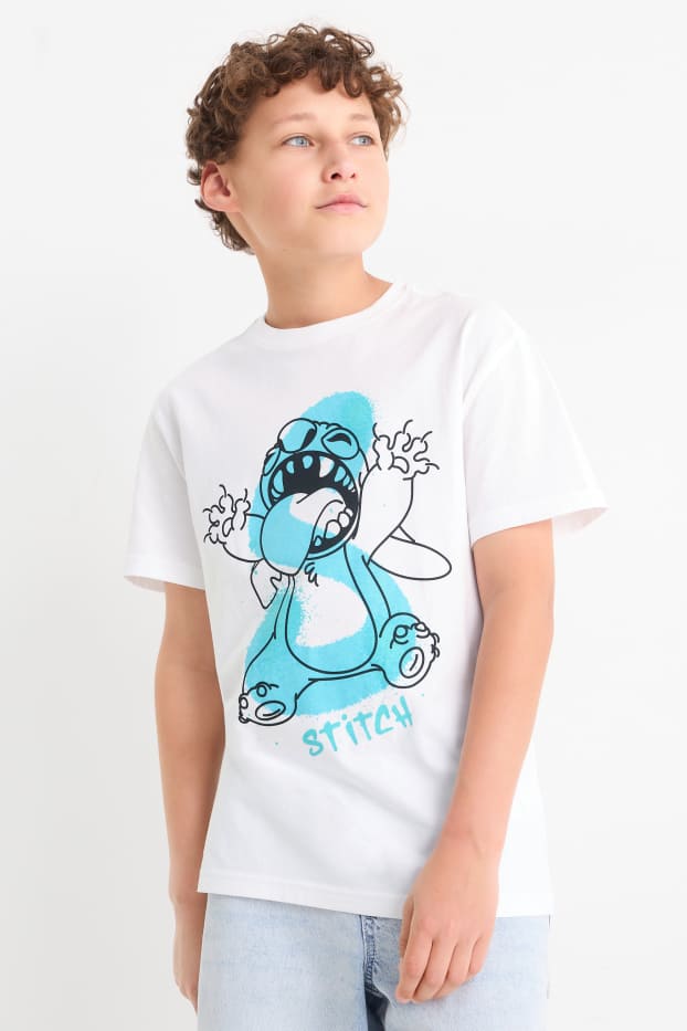 Děti - chlapci - Lilo & Stitch - tričko s krátkým rukávem - bílá