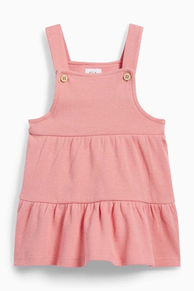 Baby: meisjes - Bloemetjes - babyoutfit - 2-delig - roze