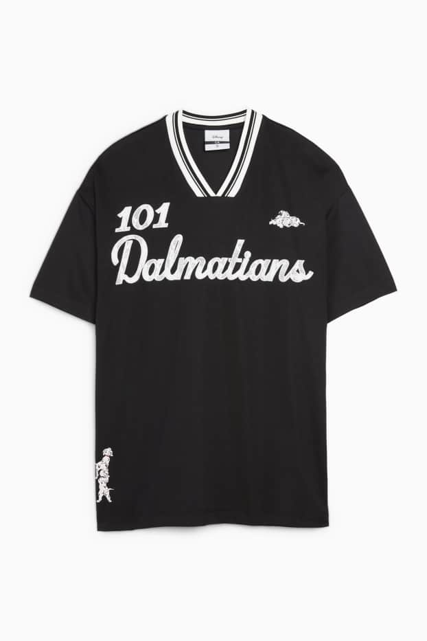 Femmes - T-shirt à col V - oversize - Les 101 Dalmatiens - noir