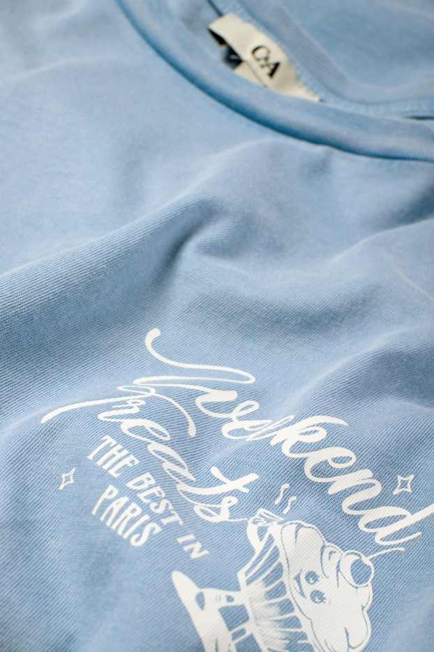 Dámské - Tričko - oversized - světle modrá