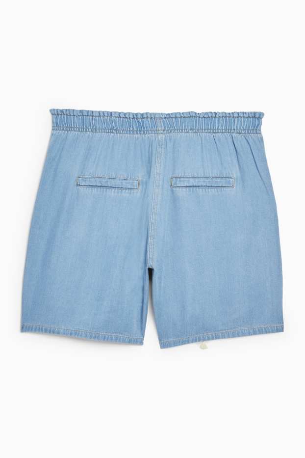 Dona - Pantalons curts - high waist - aspecte texà - texà blau