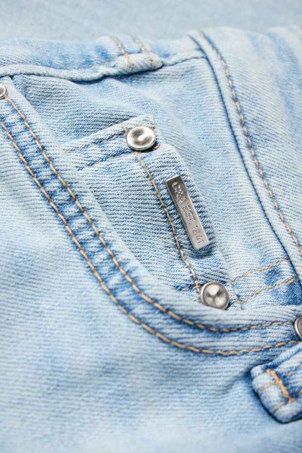 Damen - Crop Bootcut Jeans - Mid Waist - jeansblau