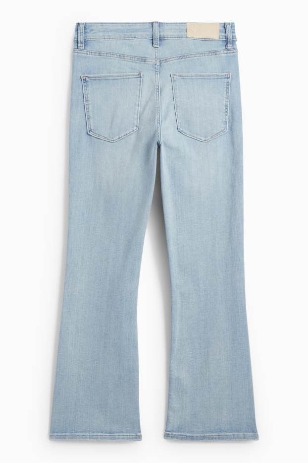 Damen - Crop Bootcut Jeans - Mid Waist - jeansblau