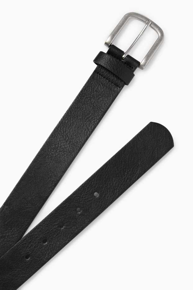 Herren - Gürtel - Lederimitat - schwarz