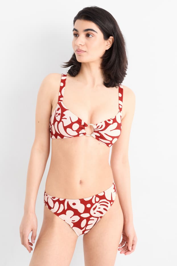 Femmes - Bas de bikini - mid waist - LYCRA® XTRA LIFE™ - à motif - rouge / beige