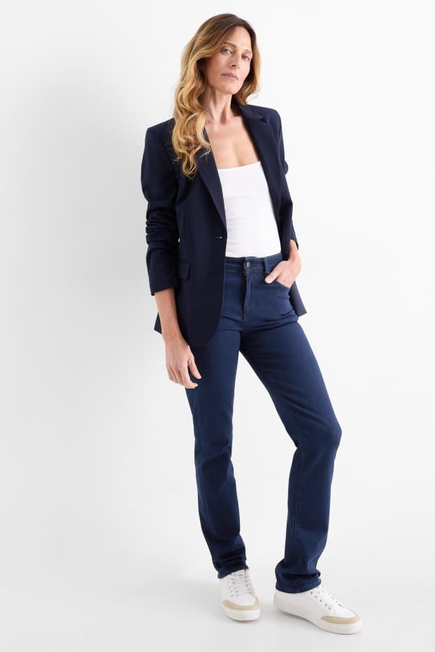 Damen - Premium Denim by C&A - Straight Jeans - Mid Waist - dunkeljeansblau
