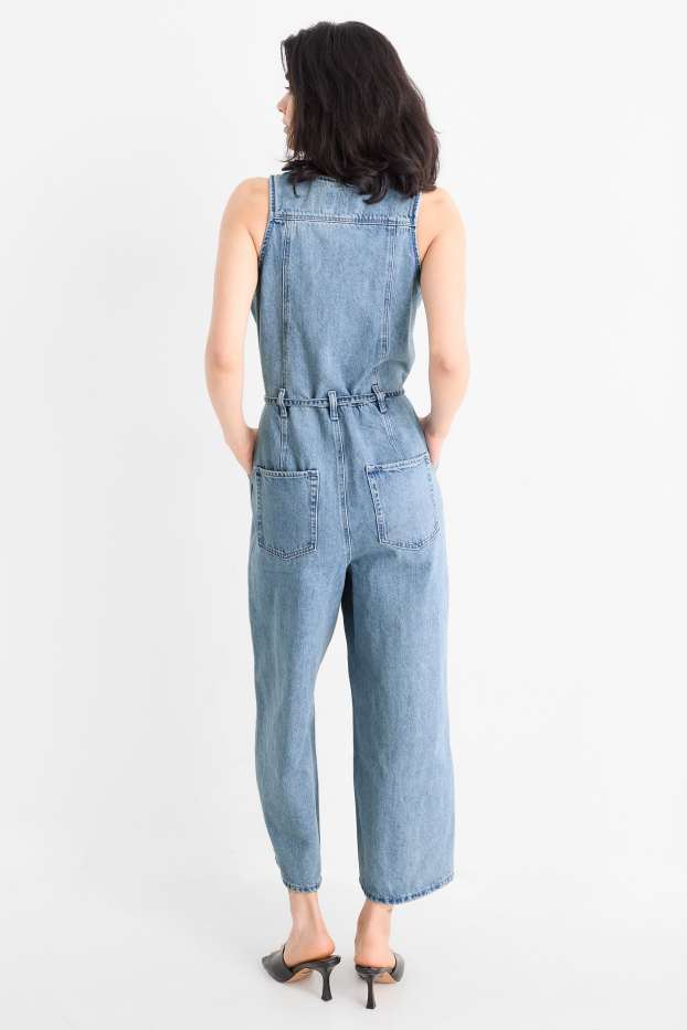 Dames - Denim jumpsuit - jeanslichtblauw