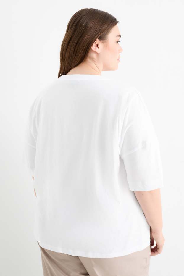 Damen - T-Shirt - Regular Fit - weiß