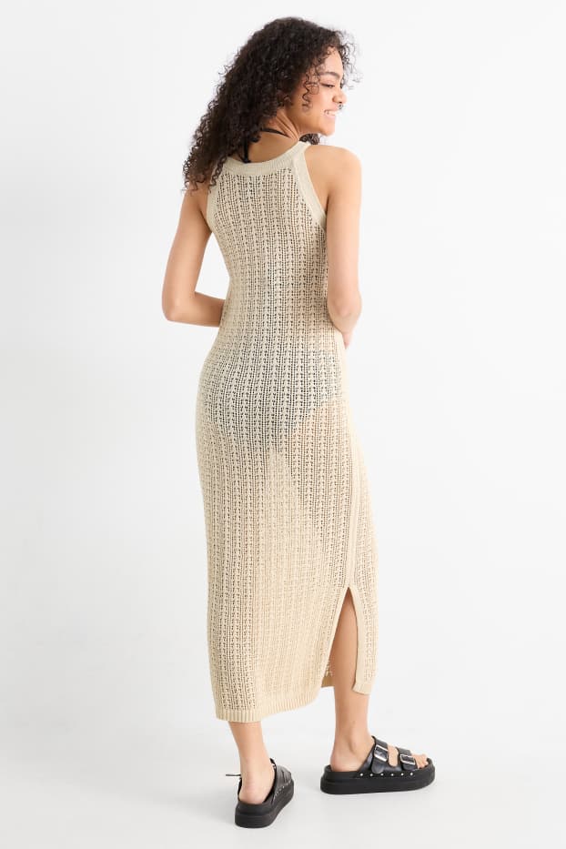 Dona - Vestit de punt de mitja - beix clar