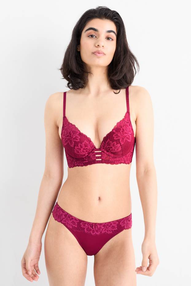 Dona - Sostenidors amb cèrcol - PLUNGE - enconxat - rosa fosc