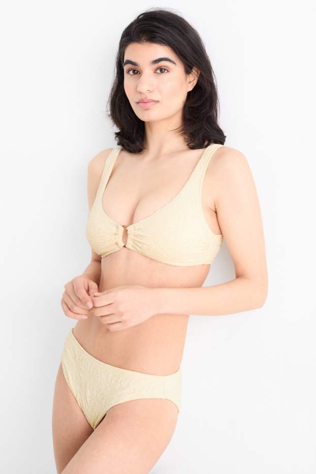 Femei - Top bikini - vătuit - LYCRA® XTRA LIFE™ - structurat - alb-crem