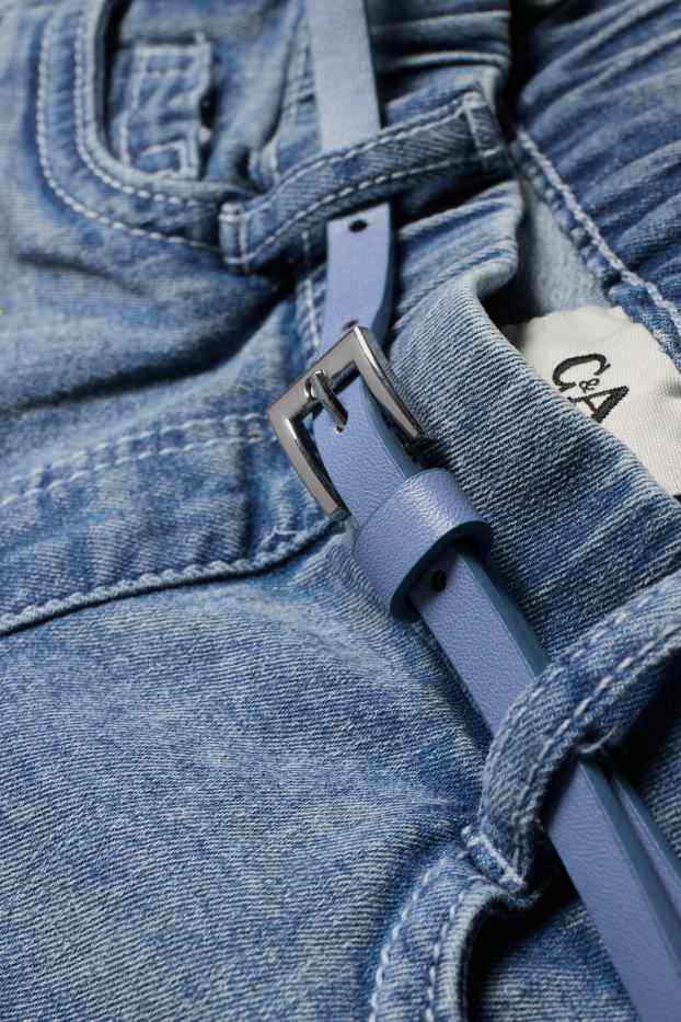 Children Girls - PAW Patrol - Skye - denim shorts with belt - blue denim