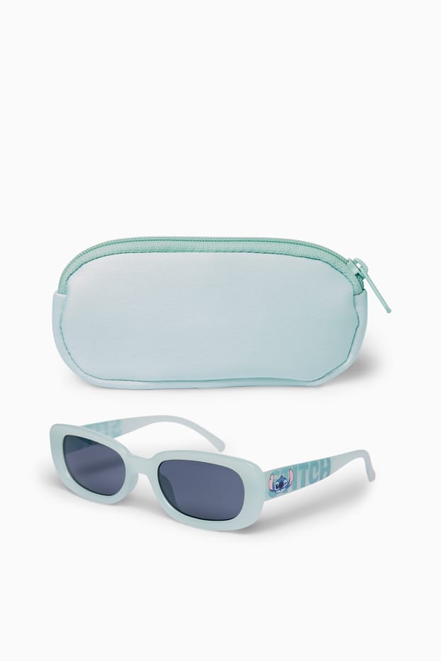 Kinder Mädchen - Lilo & Stitch - Set - Sonnenbrille und Brillenetui - blau