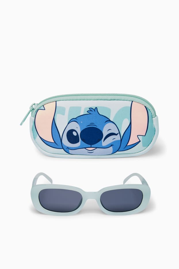 Kinder Mädchen - Lilo & Stitch - Set - Sonnenbrille und Brillenetui - blau