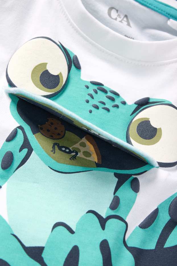 Bambini - Camaleonte - set - top e shorts - bianco