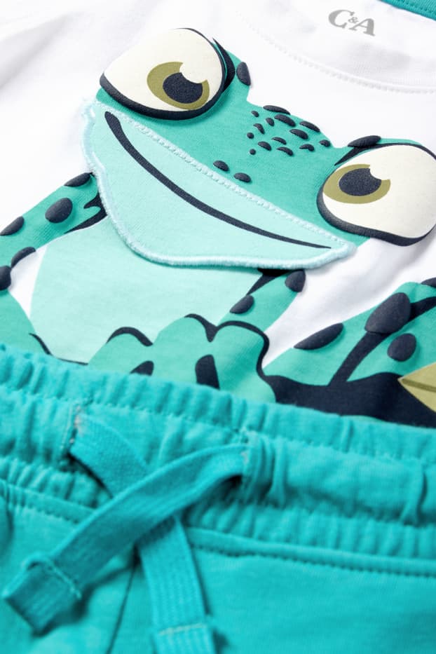 Bambini - Camaleonte - set - top e shorts - bianco