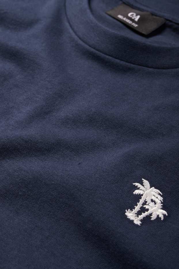 Uomo - T-shirt - relaxed fit - blu scuro