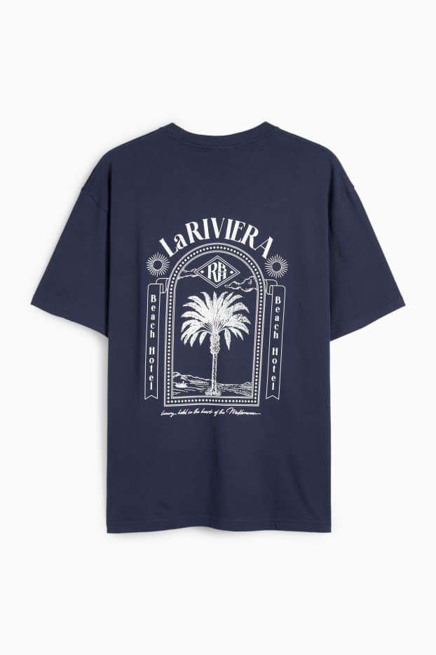 Uomo - T-shirt - relaxed fit - blu scuro