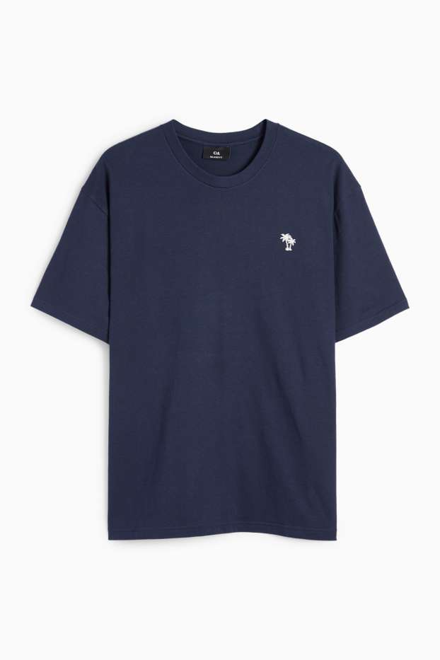 Uomo - T-shirt - relaxed fit - blu scuro