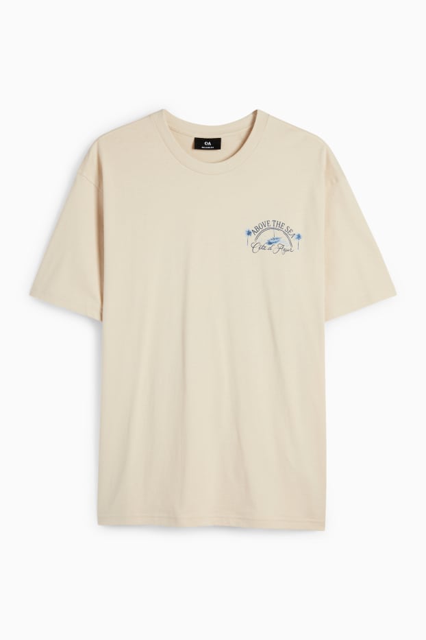 Home - Samarreta de màniga curta - relaxed fit - beix clar