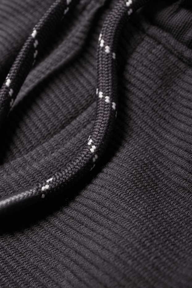 Enfants garçons - Bermudas en molleton - finition côtelée - gris foncé