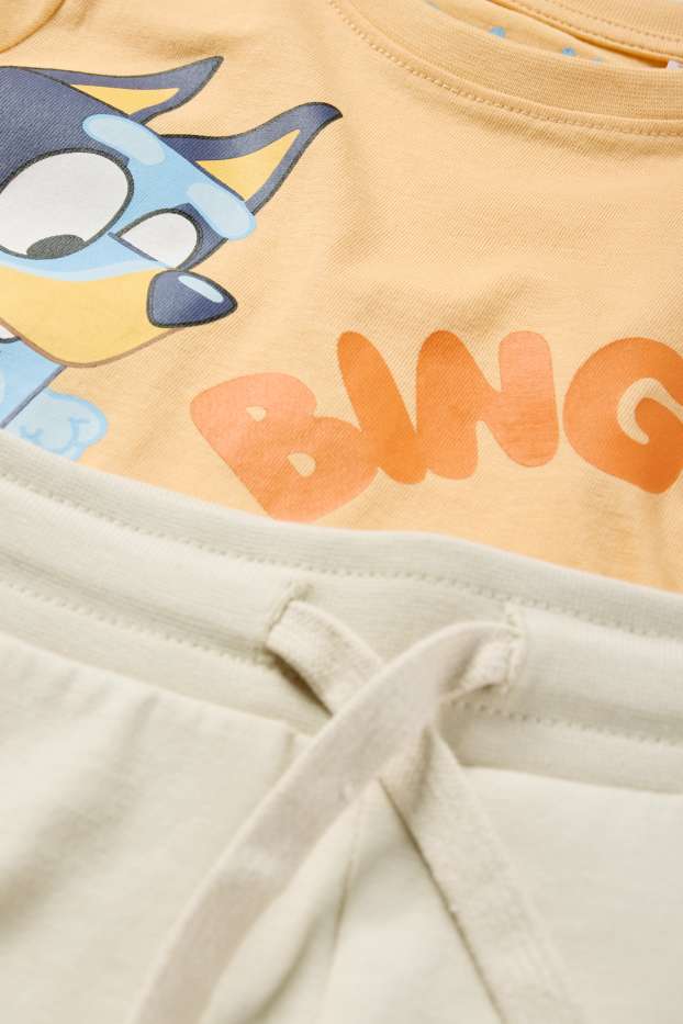 Bambini - Bluey - set - maglia a maniche corte e shorts - 2 pezzi - arancione