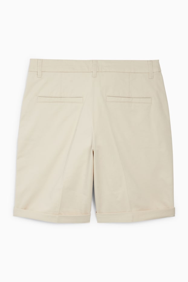 Kobiety - Szorty bermudy - średni stan - jasny beż