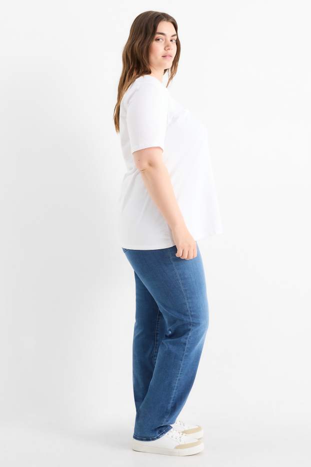 Femmes - Straight jean - mid waist - jean bleu foncé