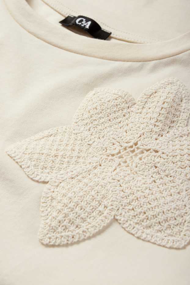 Dona - Samarreta de mànigues curtes - relaxed fit - beix