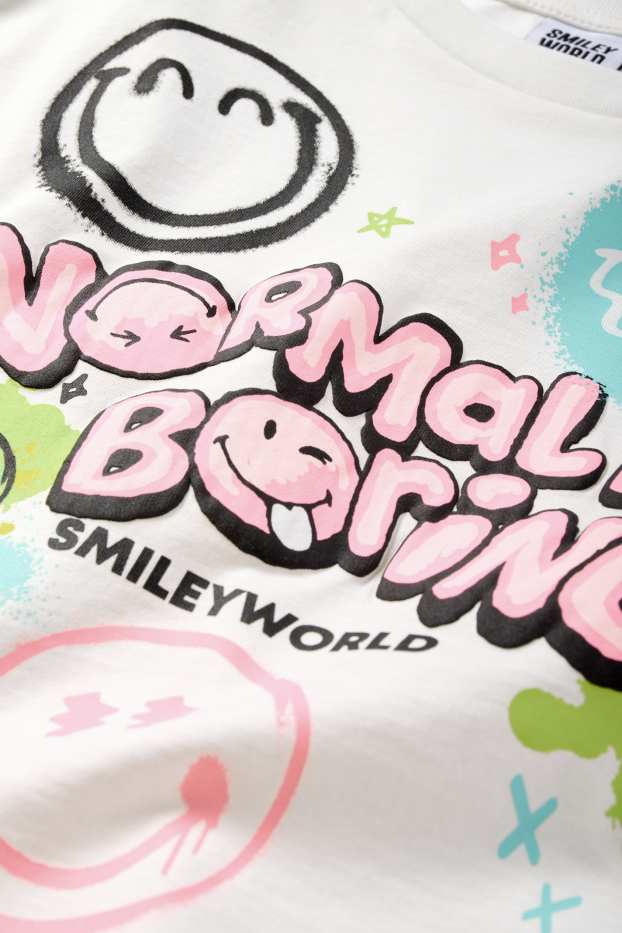 Kinder Mädchen - SmileyWorld® - Kurzarmshirt - weiss