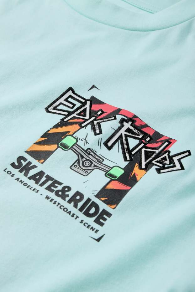 Copii - Băieți - Skater - tricou cu mânecă scurtă - turcoaz deschis