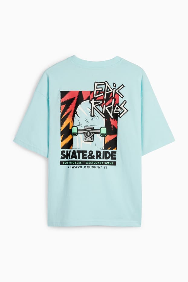 Copii - Băieți - Skater - tricou cu mânecă scurtă - turcoaz deschis