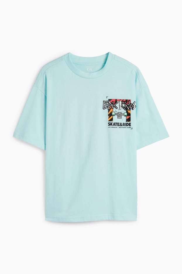 Copii - Băieți - Skater - tricou cu mânecă scurtă - turcoaz deschis