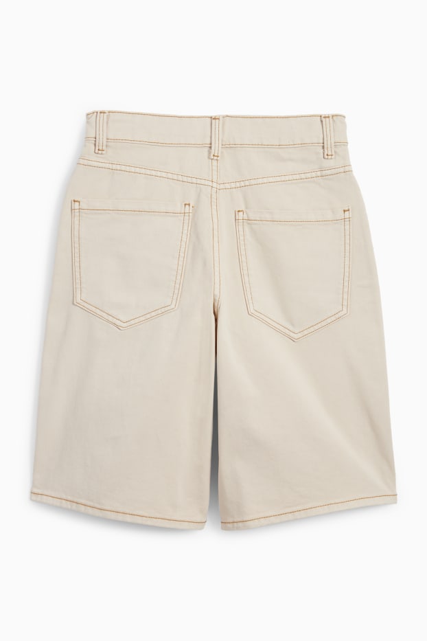 Děti - chlapci - Džínové bermudy - béžová