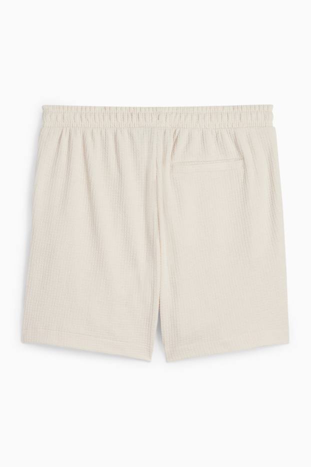 Heren - Korte broek - met structuur - licht beige