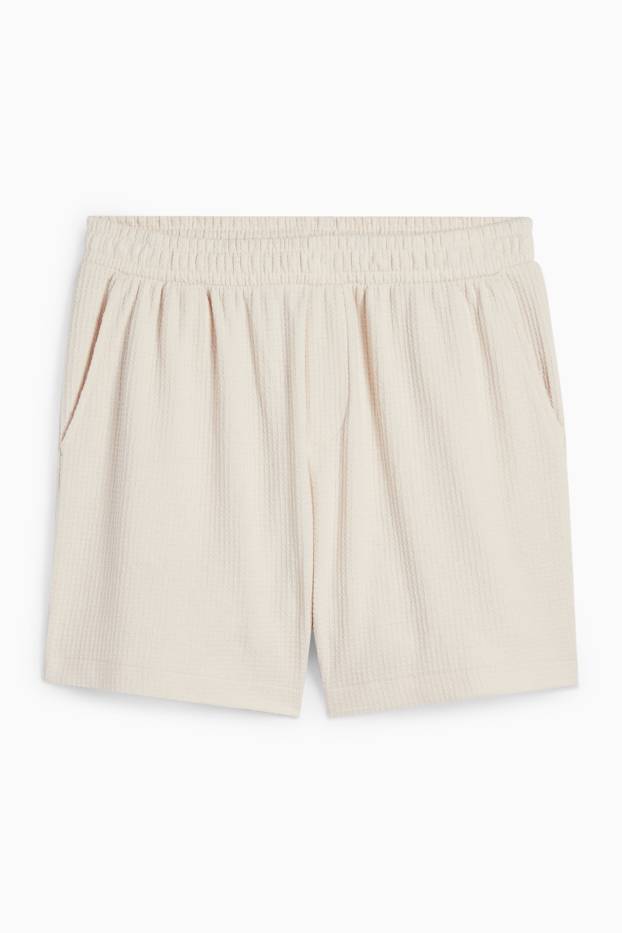 Heren - Korte broek - met structuur - licht beige