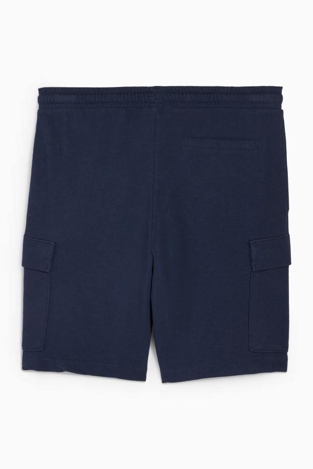 Herren - Sweat-Cargoshorts - dunkelblau